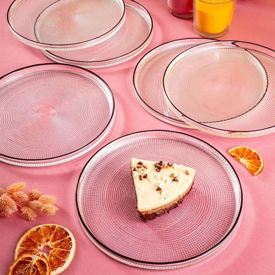 Fecra Loren 6 Parça Servis Seti 21 cm Siyah Fileli