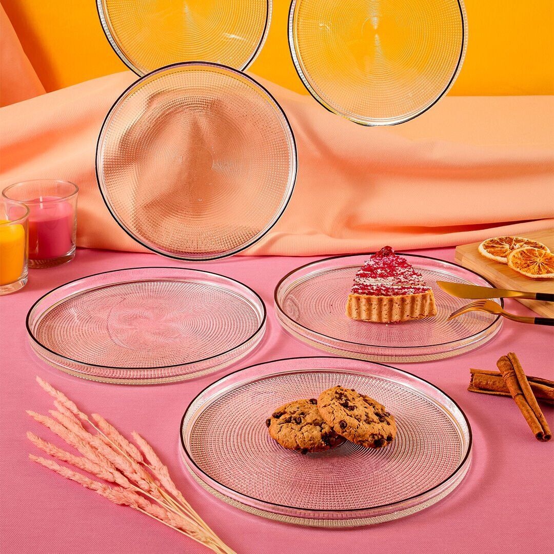 Fecra Loren 6 Parça Servis Seti 21 cm Siyah Fileli