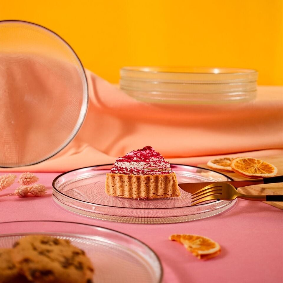 Fecra Loren 6 Parça Servis Seti 21 cm Siyah Fileli