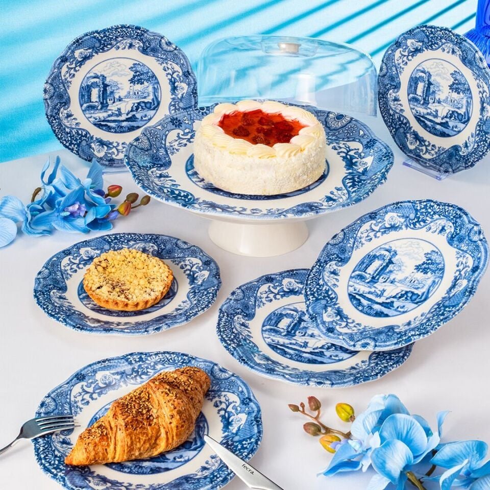 Fecra Vintage Blue  8 Parça Sunum Seti