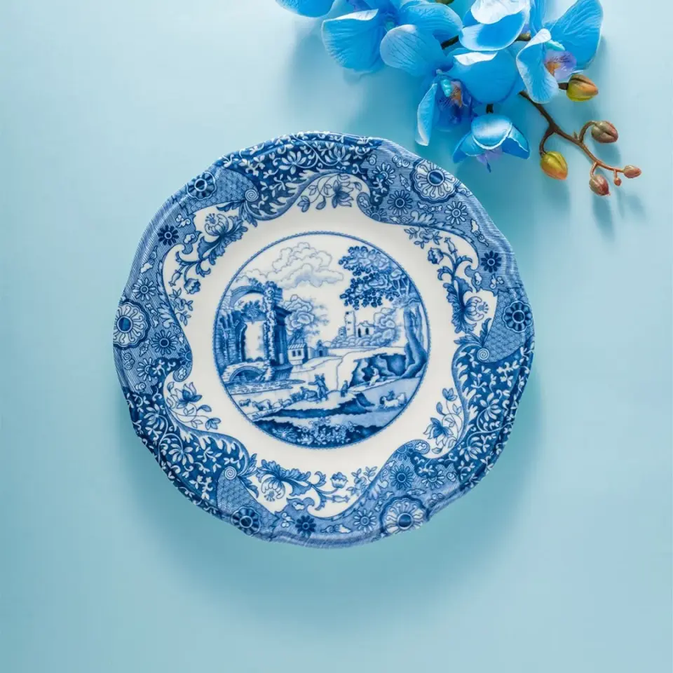 Fecra Vintage Blue 6 Parça Pasta Tabağı Seti