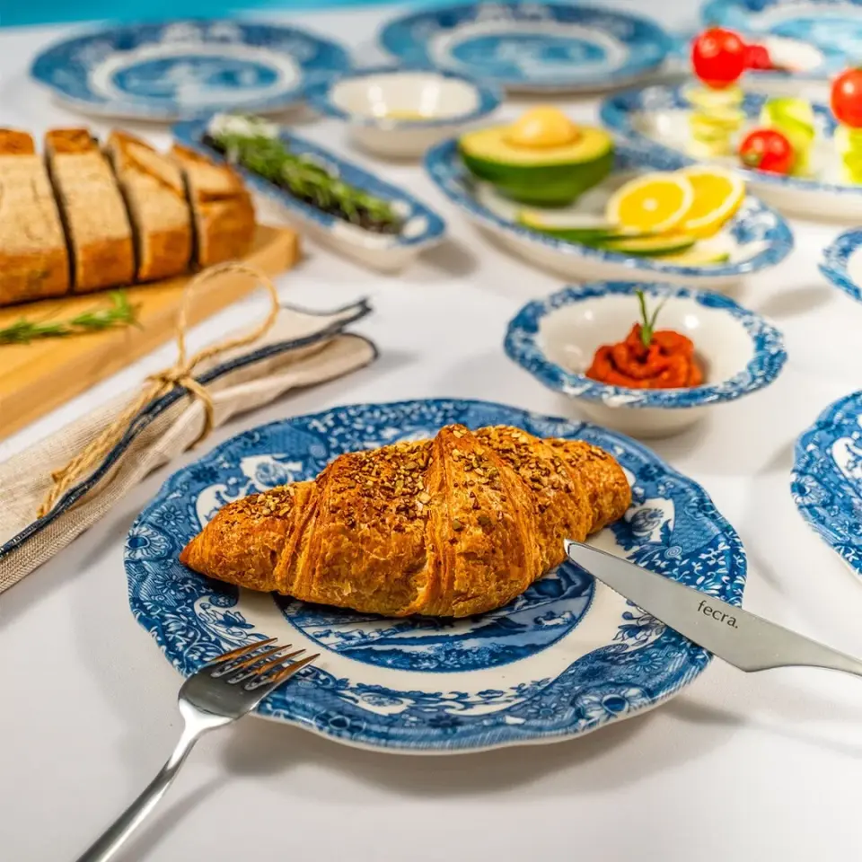 Fecra Vintage Blue 14 Parça Kahvaltı Takımı
