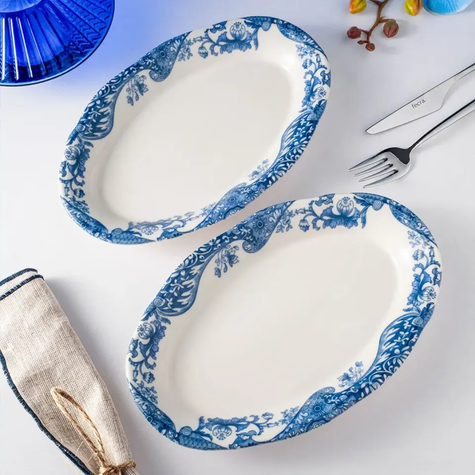 Fecra Vintage Blue 14 Parça Kahvaltı Takımı