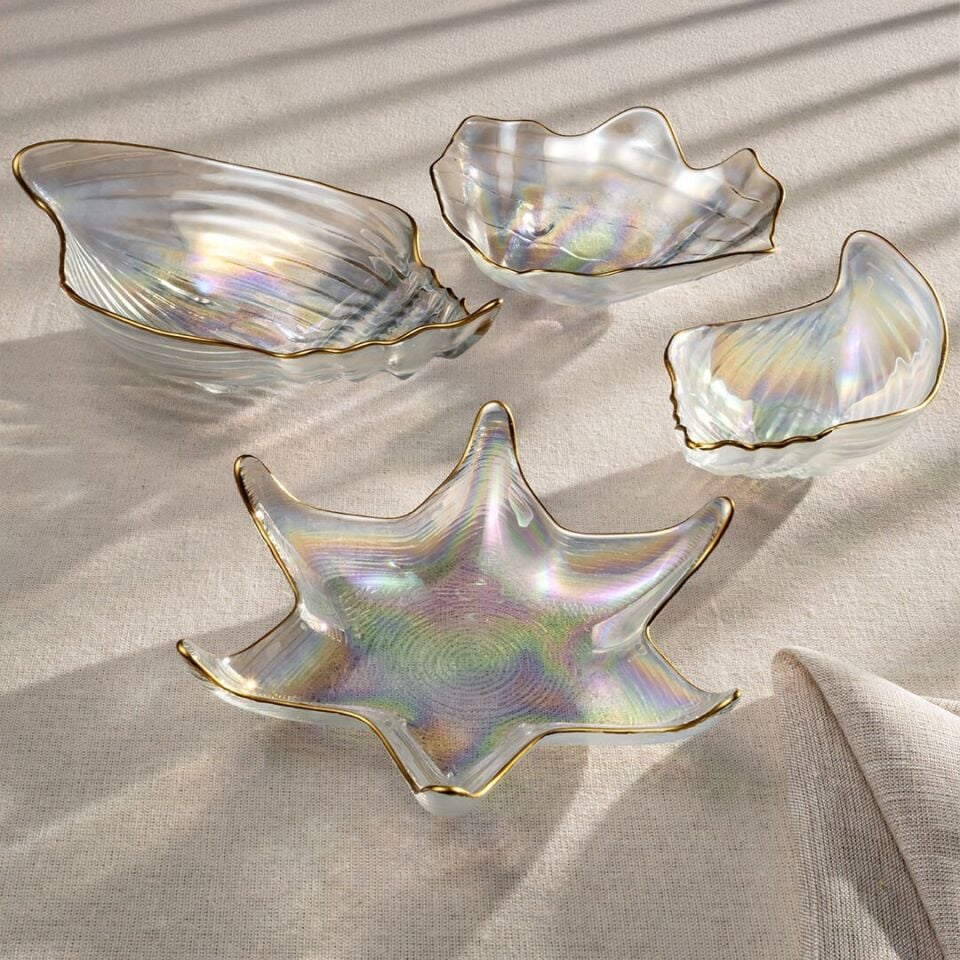 Fecra Deniz 4 Parça Cam Sunum Seti