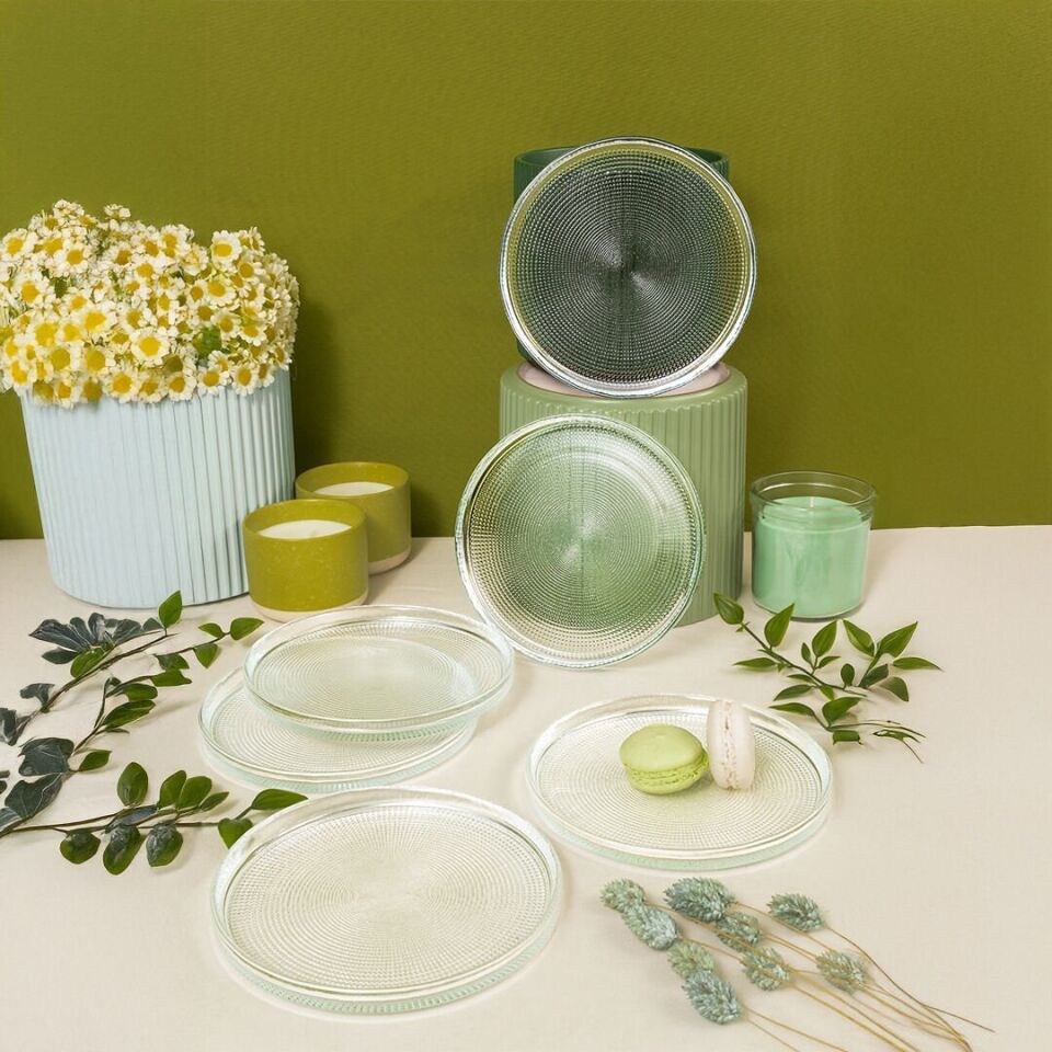Fecra Loren 6'lı Pasta Tabağı Seti Natürel 16 Cm