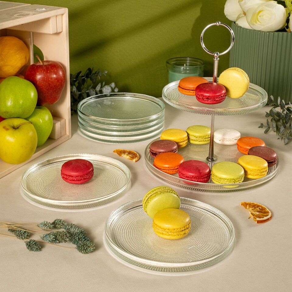 Fecra Loren 7 Parça Servis ve Sunum Seti Natürel