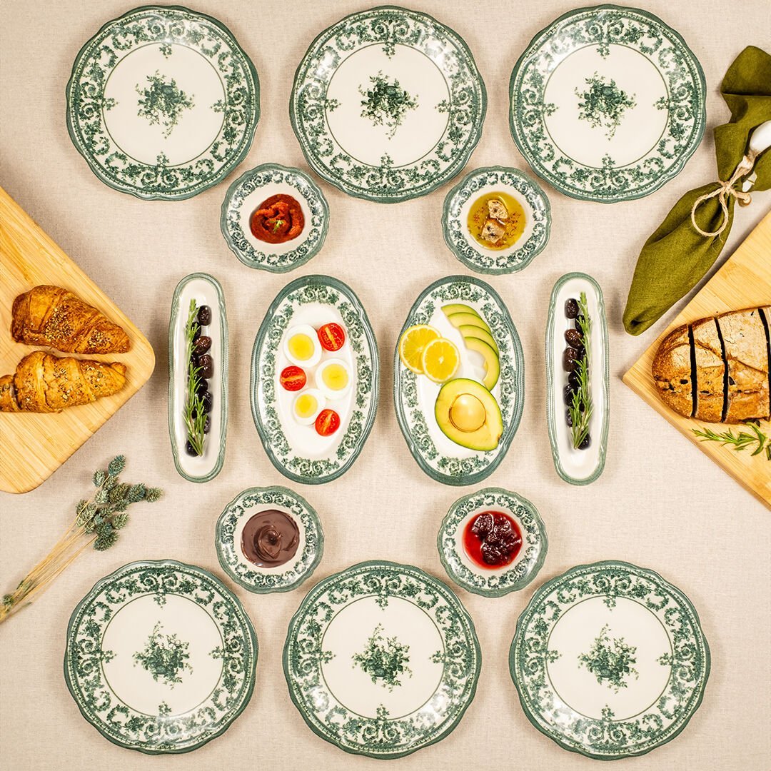 Fecra Majestic Green 14 Parça Kahvaltı Takımı