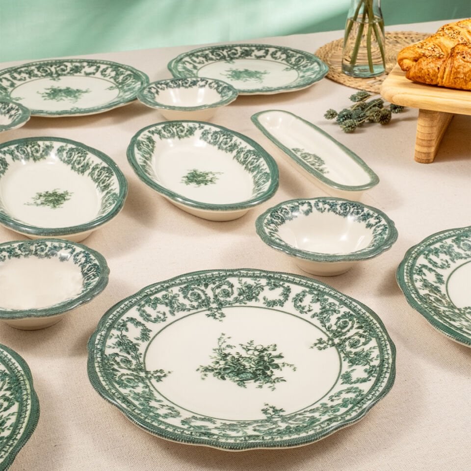 Fecra Majestic Green 14 Parça Kahvaltı Takımı