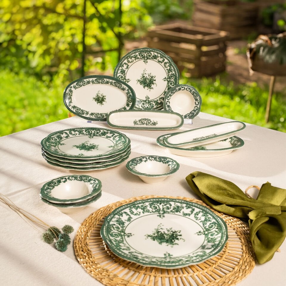 Fecra Majestic Green 14 Parça Kahvaltı Takımı