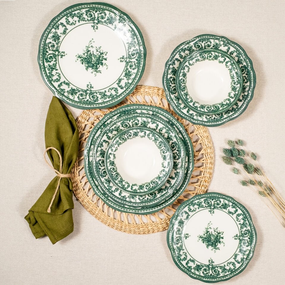 Fecra Majestic Green 24 Parça Yemek Takımı