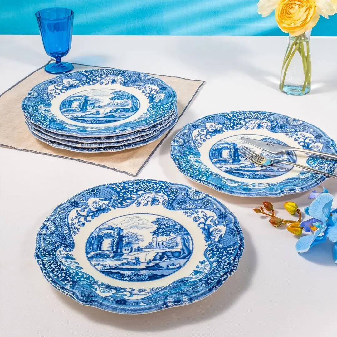 Fecra Vintage Blue 6 Parça Servis Tabağı Seti