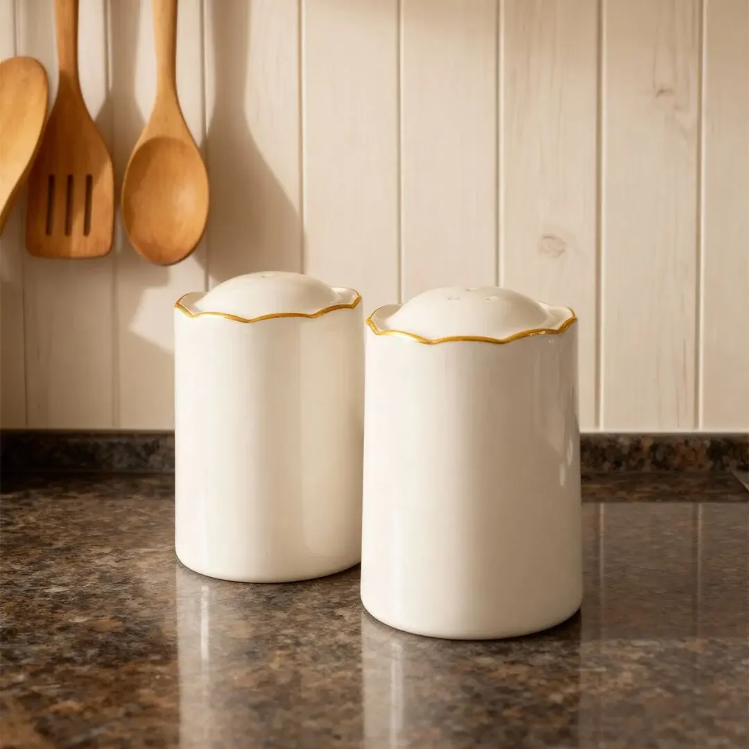 Fecra Blanc Tuzluk ve Biberlik  Altın Yaldızlı