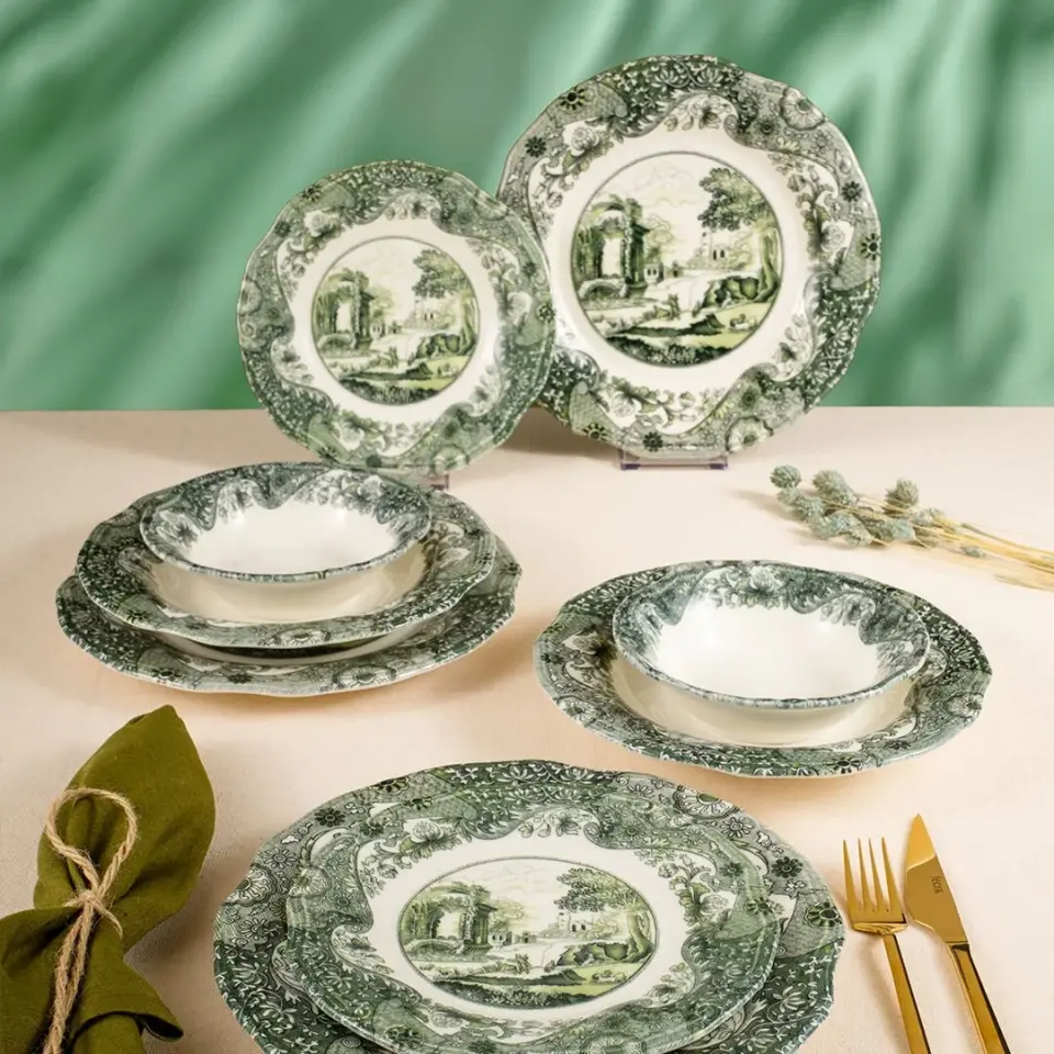 Fecra Vintage Emerald 24 Parça Yemek Takımı