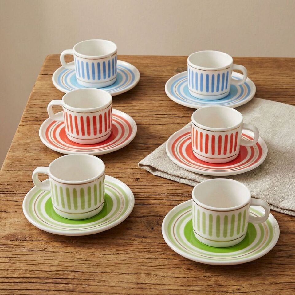 Fecra Ritim 12 Parça Kahve Fincan Takımı