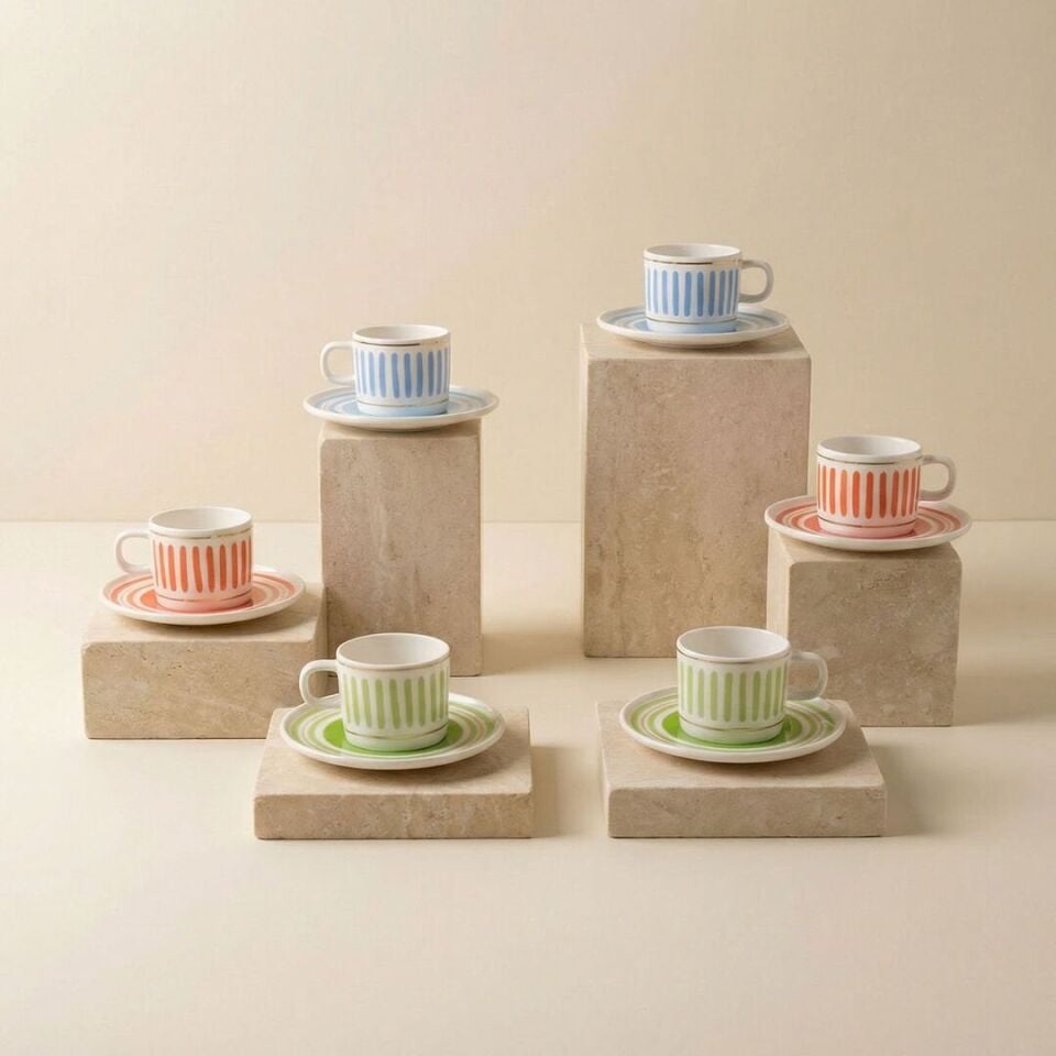 Fecra Ritim 12 Parça Kahve Fincan Takımı