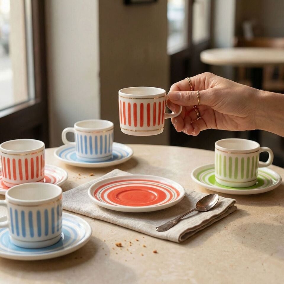 Fecra Ritim 12 Parça Kahve Fincan Takımı