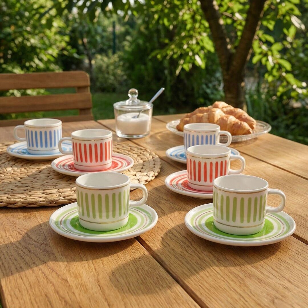 Fecra Ritim 12 Parça Kahve Fincan Takımı