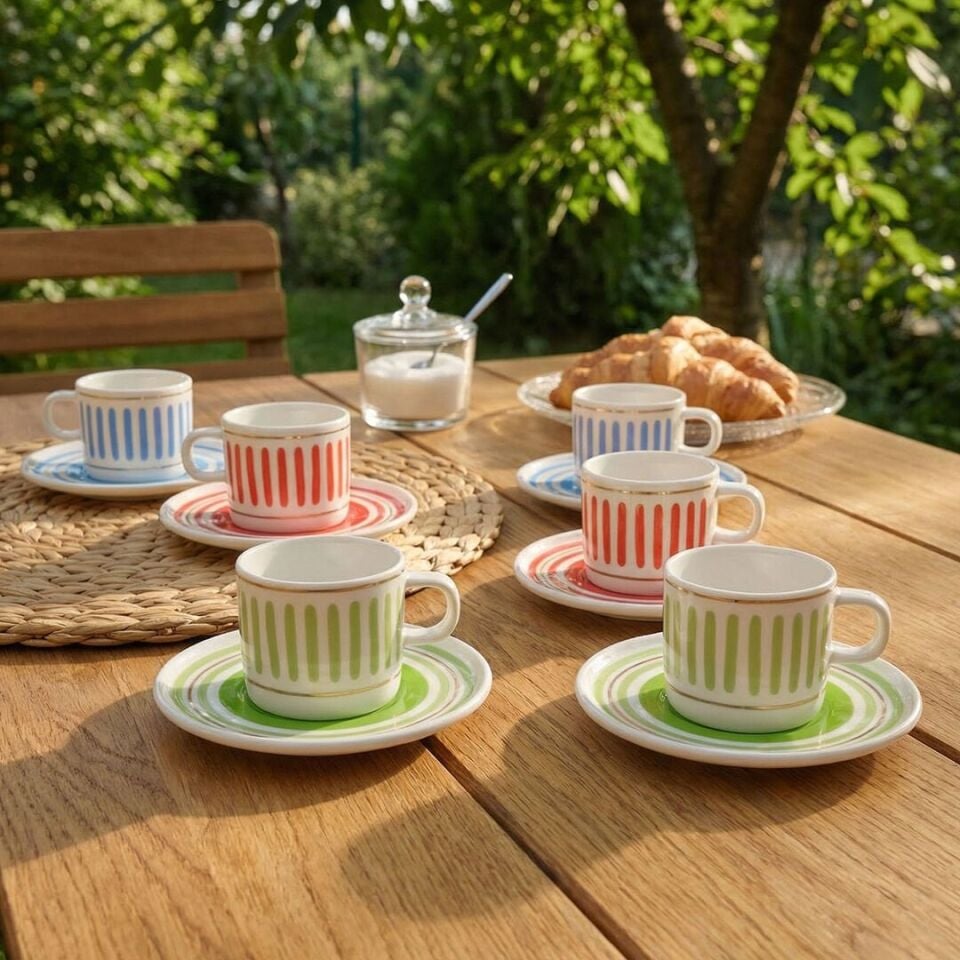 Fecra Ritim 12 Parça Kahve Fincan Takımı