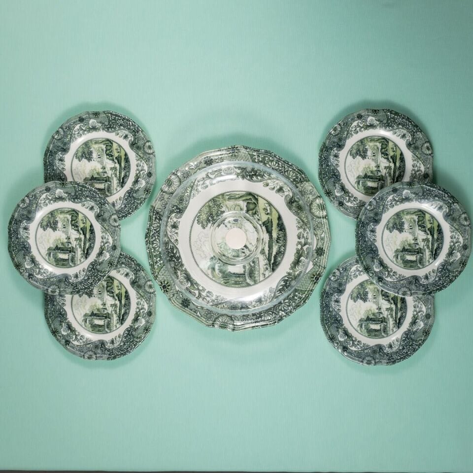 Fecra Vintage Emerald 8 Parça Sunum Seti