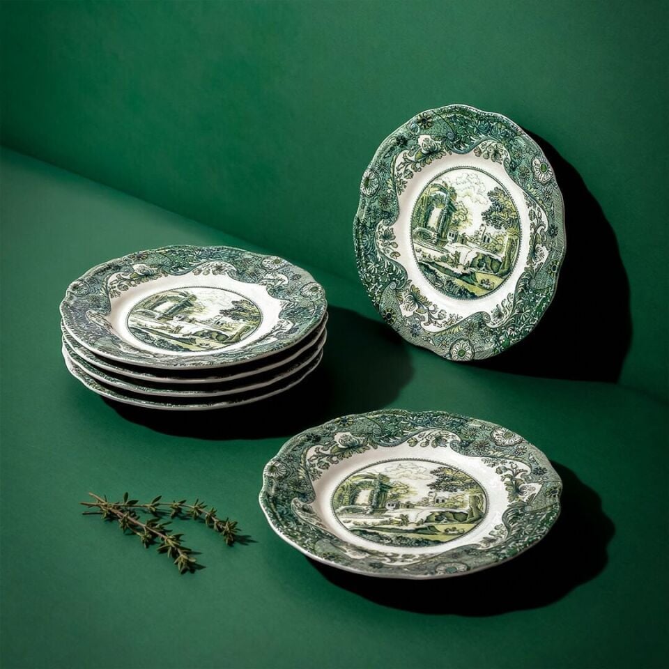 Fecra Vintage Emerald 6 Parça Servis Tabağı Seti
