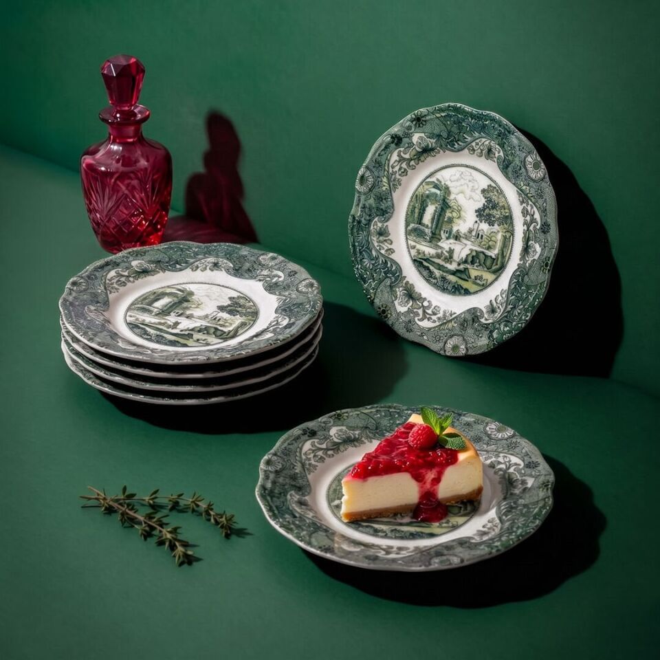 Fecra Vintage Emerald 6 Parça Servis Tabağı Seti
