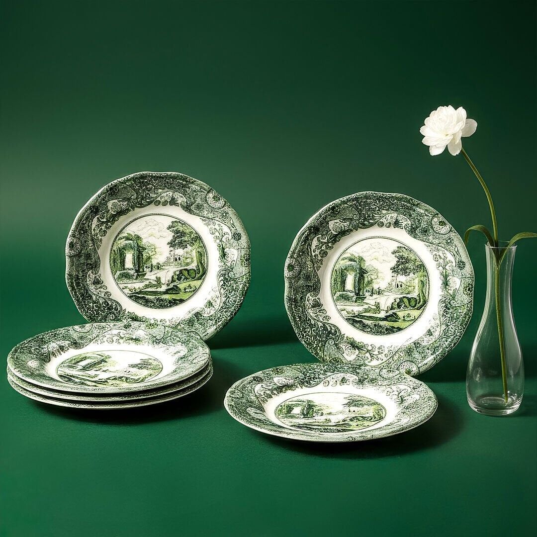 Fecra Vintage Emerald 6 Parça Servis Tabağı Seti