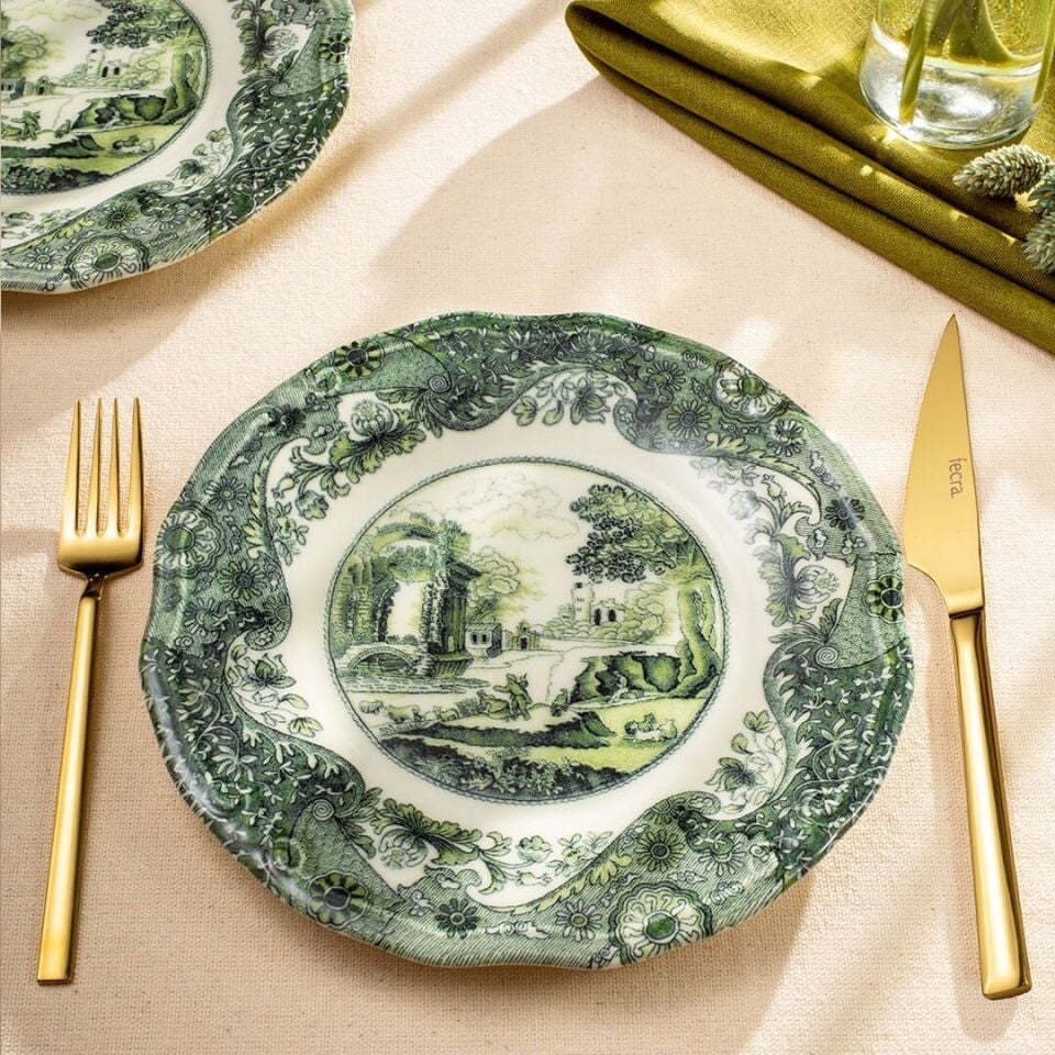 Fecra Vintage Emerald 6 Parça Pasta Tabağı Seti