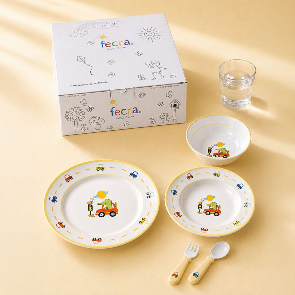 Fecra Kroko 3 Parça Porselen Mama Takımı